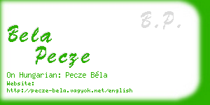 bela pecze business card